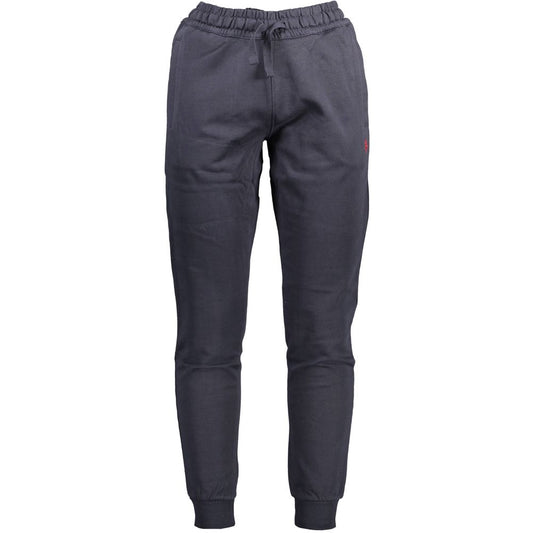 U.S. POLO ASSN. Blue Cotton Pant with elastic waist, laces, 3 pockets, ankle cuff, and embroidery logo, sports trousers style