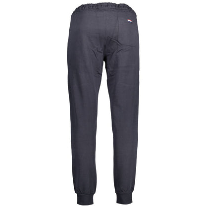U.S. POLO ASSN. Blue Cotton Pant featuring an elastic waist with laces, 3 pockets, ankle cuff, embroidery, and logo.