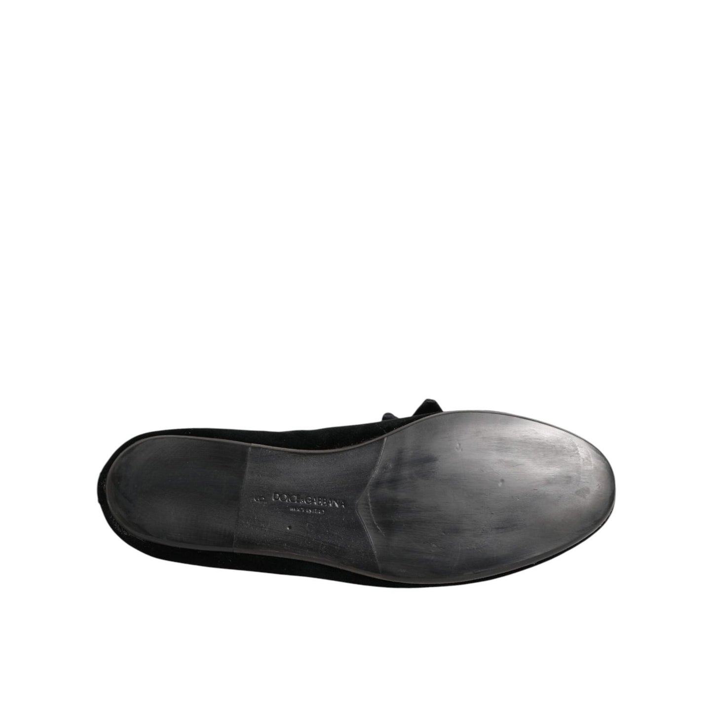 Dolce & Gabbana Black Suede Cotton Rose Slip On Loafers Shoes