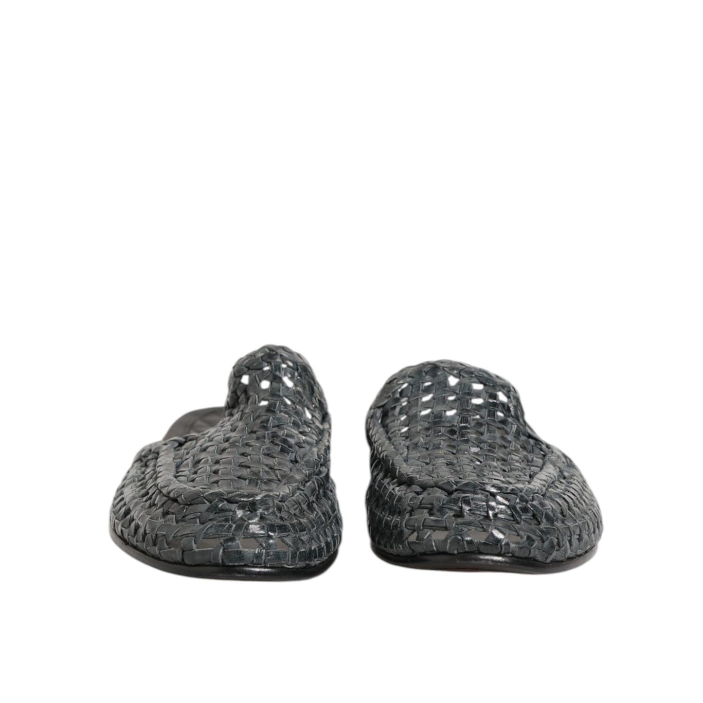 Dolce & Gabbana Blue Woven Slides MULES Men Sandals Shoes