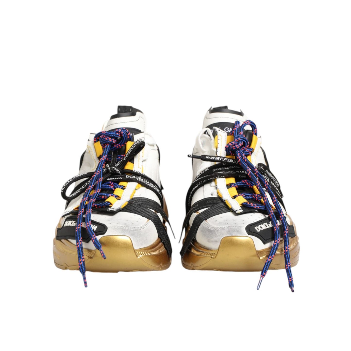 Dolce & Gabbana Multicolor Daymaster Low Top Sneakers Shoes with gold accents and chunky silhouette.