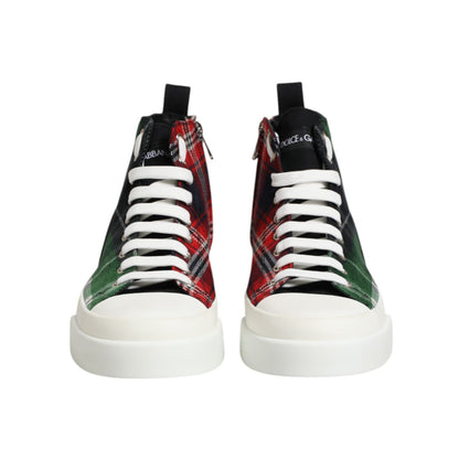Dolce & Gabbana Multicolor Cotton High Top Men Sneakers Shoes