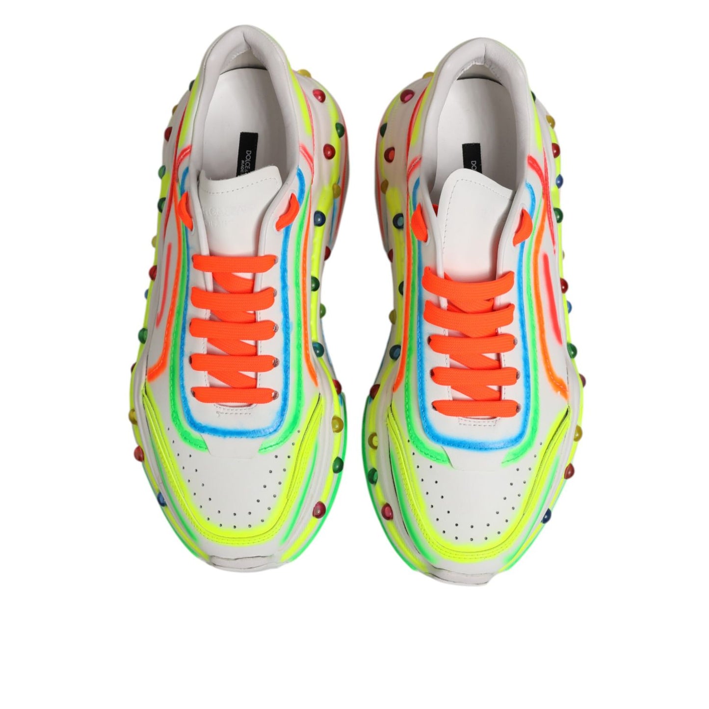 Dolce & Gabbana Multicolor Daymaster Low Top Sneakers Shoes with vibrant design, chunky silhouette, and colorful accents.