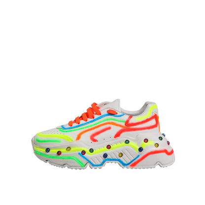 Dolce & Gabbana Multicolor Daymaster Low Top Sneakers Shoes with colorful design and chunky silhouette