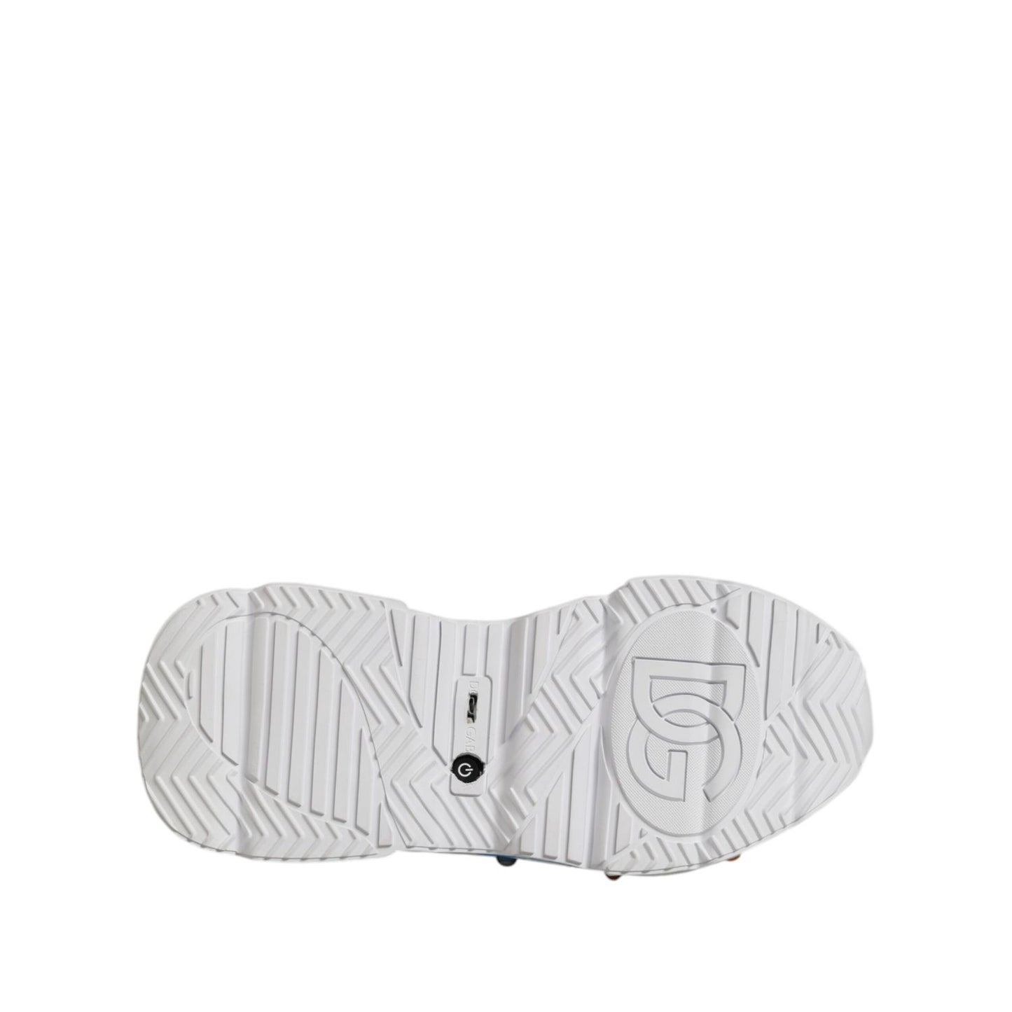 Sole view of Dolce & Gabbana Multicolor Daymaster Low Top Sneakers Shoes with logo and textured rubber design, showcasing grip and style.