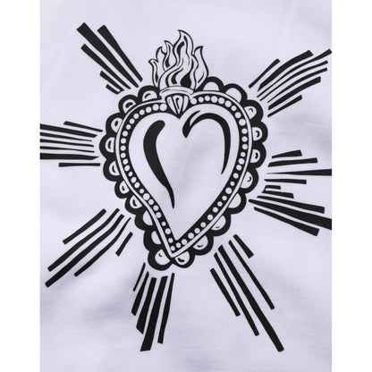 Dolce & Gabbana White Sacred Heart Hooded Sweatshirt Sweater