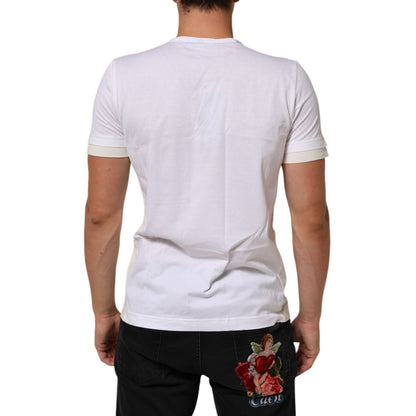 Dolce & Gabbana White Cotton Pocket Crew Neck Men Tee T-shirt