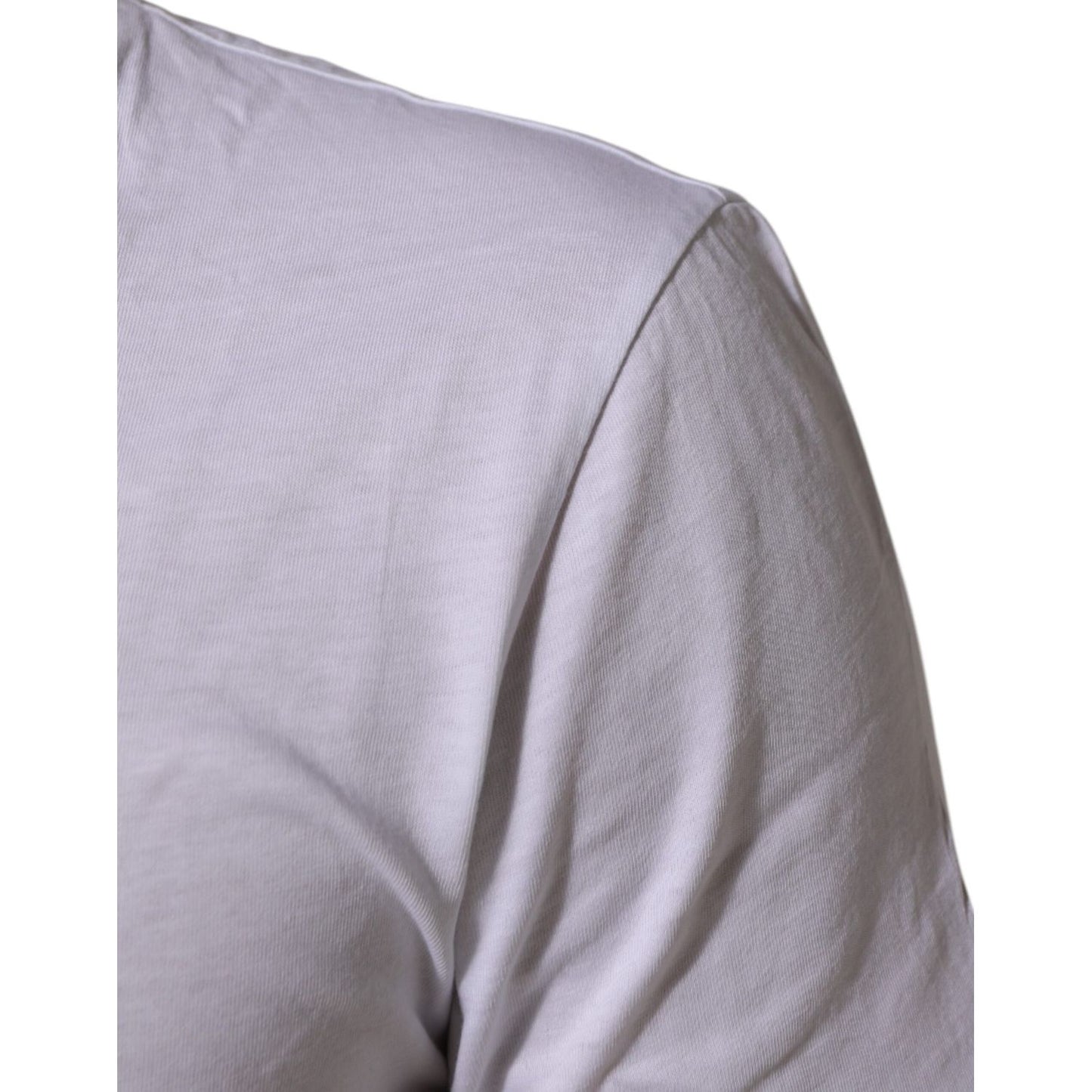 Dolce & Gabbana White Cotton Logo Print Crew Neck T-shirt