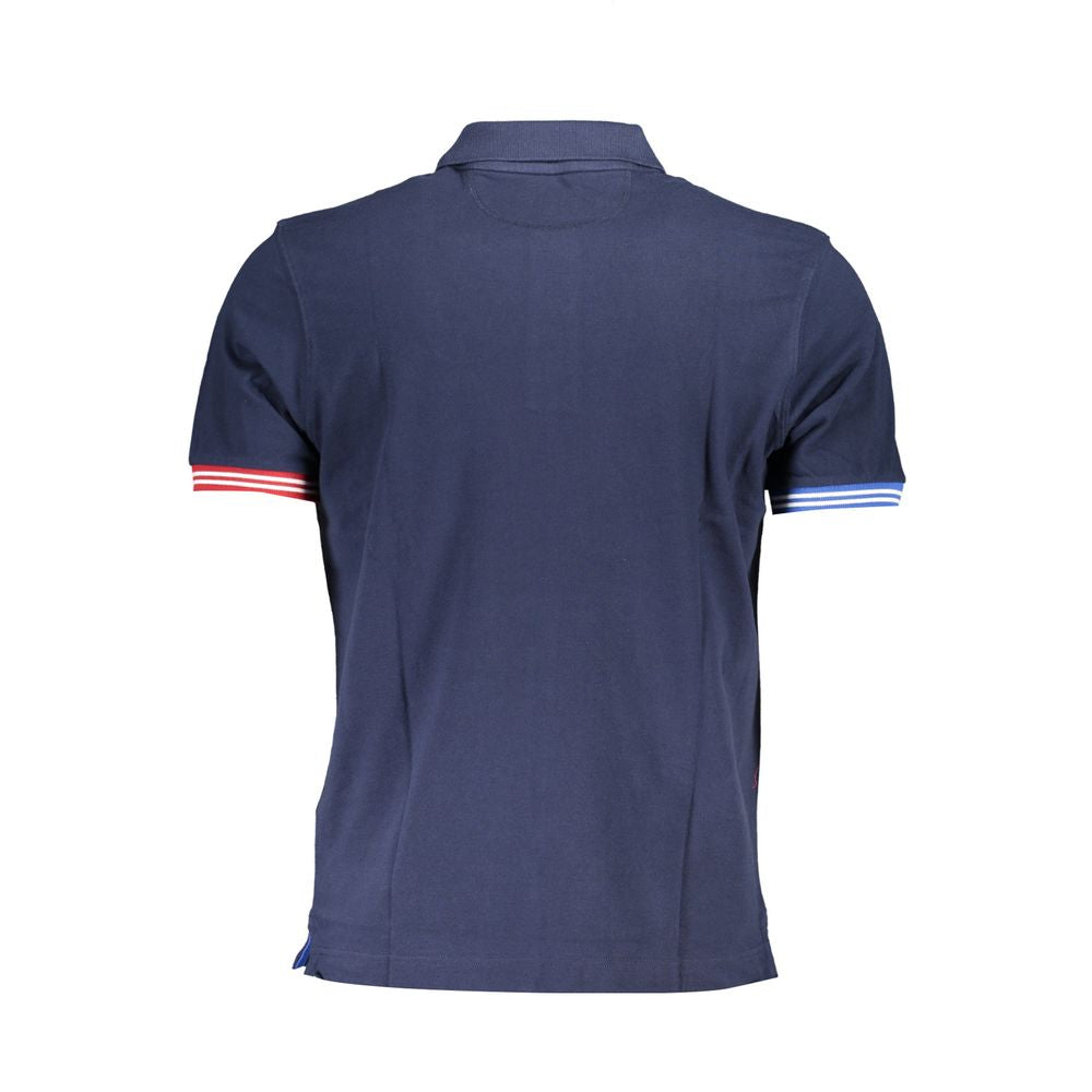 La Martina Blue Cotton Polo Shirt