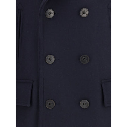 Burberry Blue Wool Coat