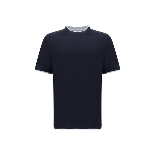 Brunello Cucinelli Blue Cotton T-Shirt