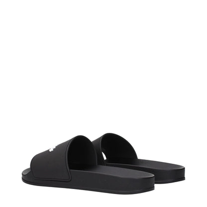 Palm Angels Black Cotton Slippers