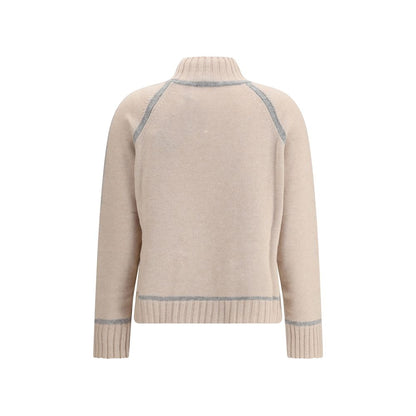 Max Mara Beige Wool Turtleneck