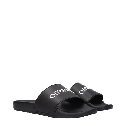 Off-White Black Cotton Slippers featuring front logo design; MPN OMIU002MAT0011001, code F84958.