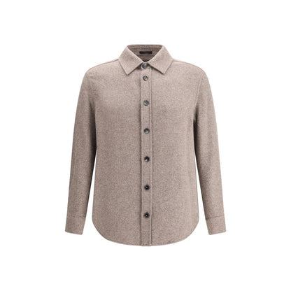 ZEGNA Brown Cashmere Dress Shirt