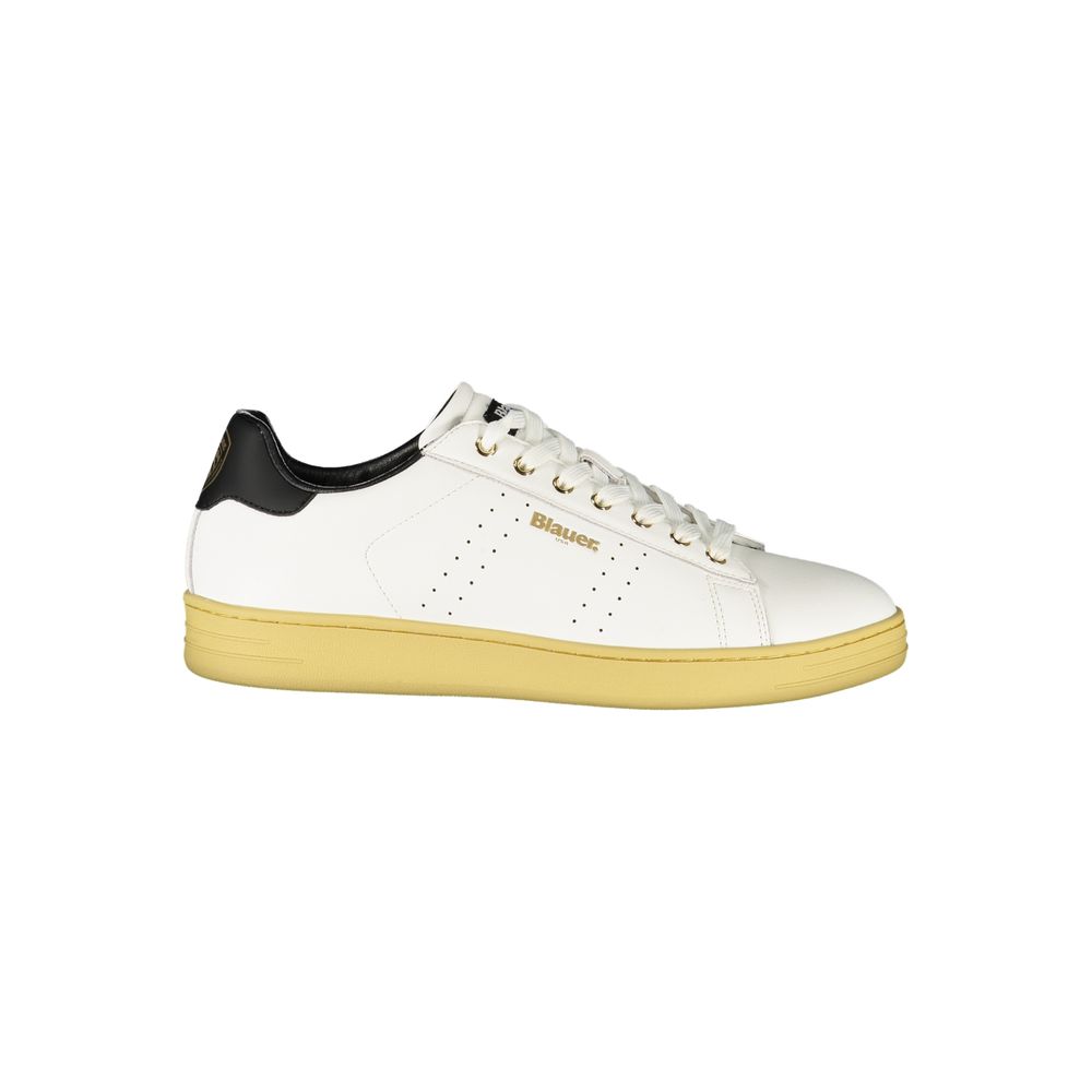 Blauer White Polyurethane Men Sneaker 1728,67403481248,Athletic - Sneakers - Shoes,Blauer,EU40/US7,EU41/US8,EU42/US9,EU43/US10,EU44/US11,EU45/US12,EU46,Men,New with tags,Shoes,Sneakers - Shoes,White