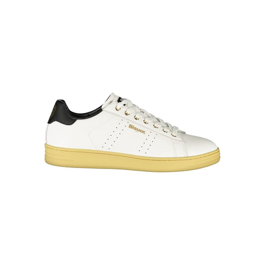 Blauer White Polyurethane Men Sneaker 1728,67403481248,Athletic - Sneakers - Shoes,Blauer,EU40/US7,EU41/US8,EU42/US9,EU43/US10,EU44/US11,EU45/US12,EU46,Men,New with tags,Shoes,Sneakers - Shoes,White