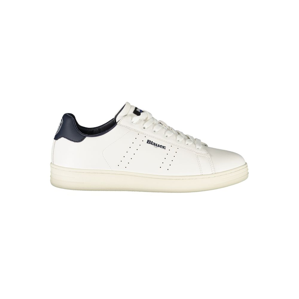 Blauer White Polyurethane Men's Sneaker 1728,67403481248,Athletic - Sneakers - Shoes,Blauer,EU40/US7,EU41/US8,EU42/US9,EU43/US10,EU44/US11,EU45/US12,EU46,Men,New with tags,Shoes,Sneakers - Shoes,White