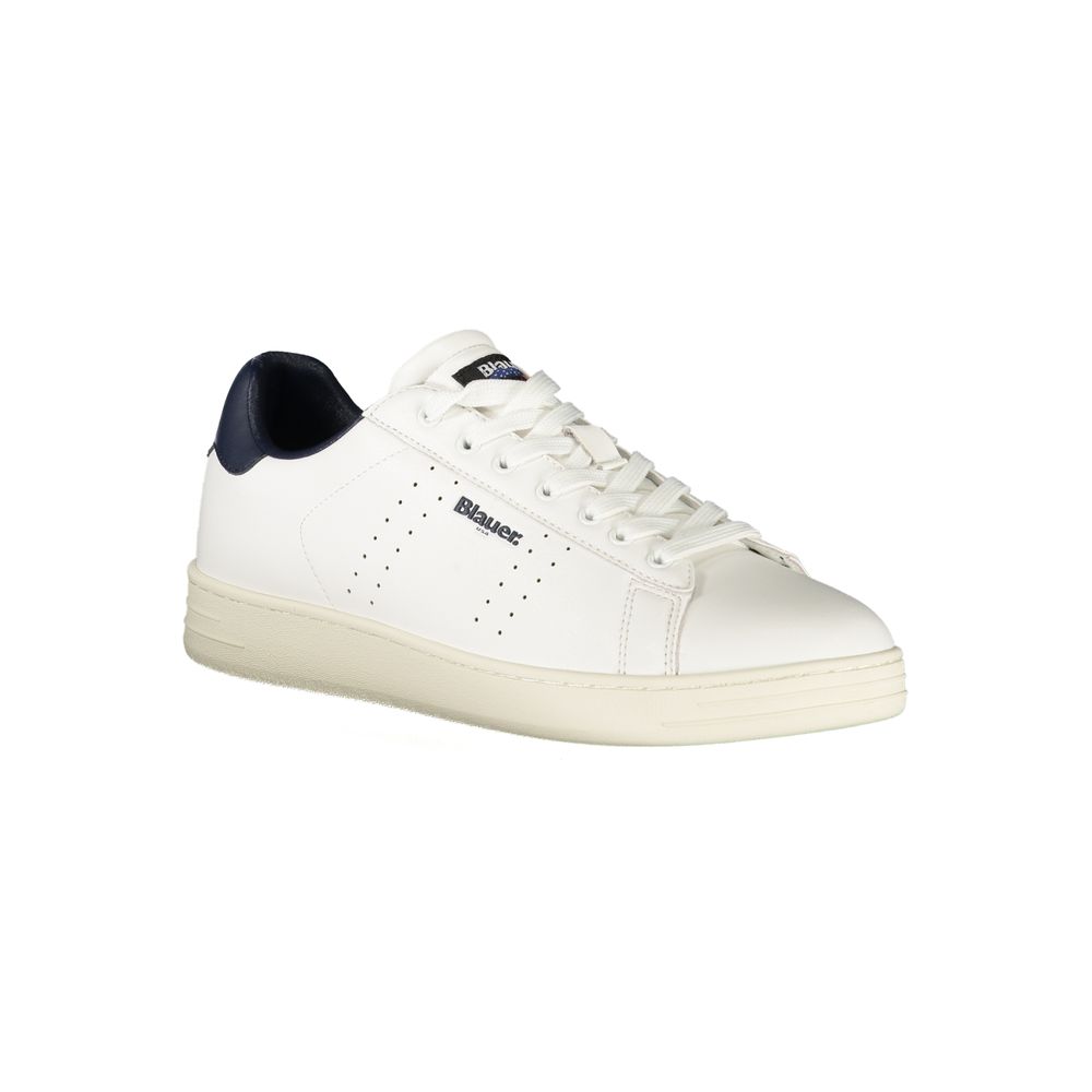 Blauer White Polyurethane Men's Sneaker 1728,67403481248,Athletic - Sneakers - Shoes,Blauer,EU40/US7,EU41/US8,EU42/US9,EU43/US10,EU44/US11,EU45/US12,EU46,Men,New with tags,Shoes,Sneakers - Shoes,White