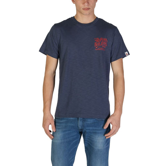 Replay Blue Cotton T-Shirt 1728,71956299936,Blue,Clothing,IT44 | S,IT48 | L,Men,New with tags,Replay,T-Shirts - Clothing,T-Shirts - T-Shirts - Clothing