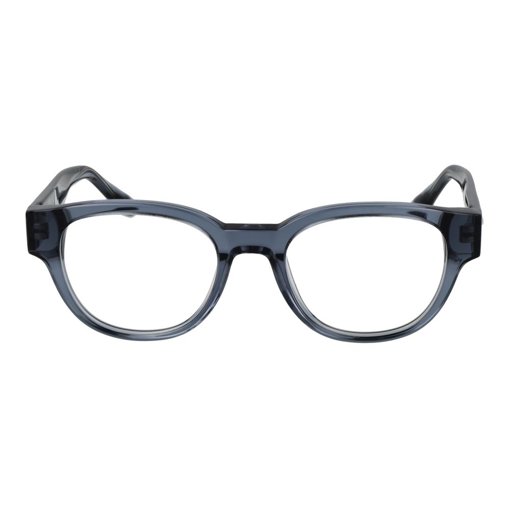 Trussardi Blue Acetate Glasses (Frames) for men, full-rim style, demo lenses, 49-19-145 size, with spring hinge.
