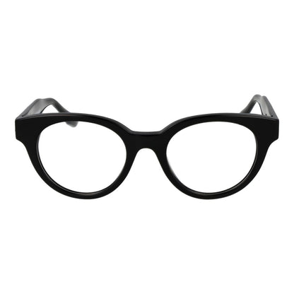 Trussardi Black Acetate Glasses (Frames) unisex full-rim browline style with demo lenses and spring hinge.