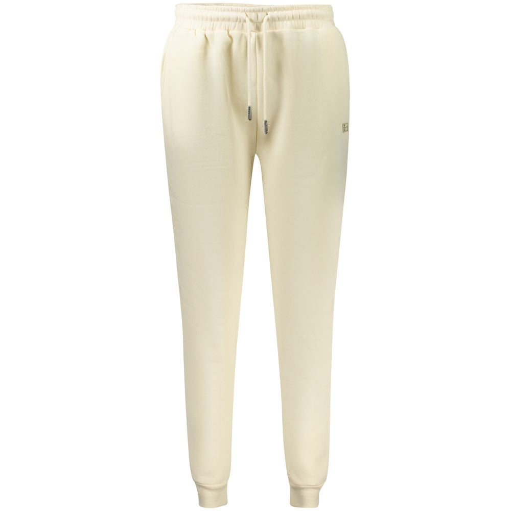 Norway 1963 White Cotton Pant with elastic waist and ankle cuff, featuring fleece fabric, 2 pockets, and logo applique.