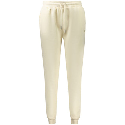 Norway 1963 White Cotton Pant with elastic waist and ankle cuff, featuring fleece fabric, 2 pockets, and logo applique.