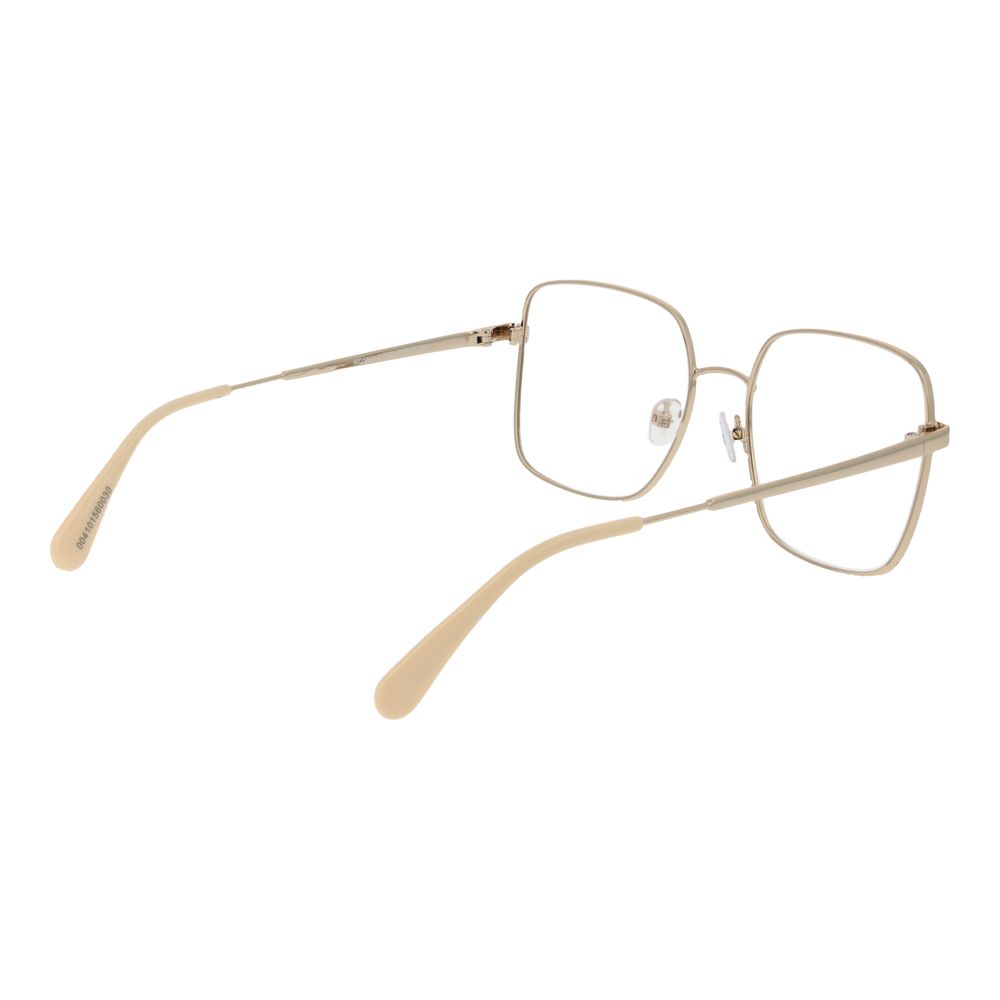 Max & Co Gold Metal Glasses (Frames), women's gold square full-rim eyewear, metal frame with demo lenses, size 55-18-140.
