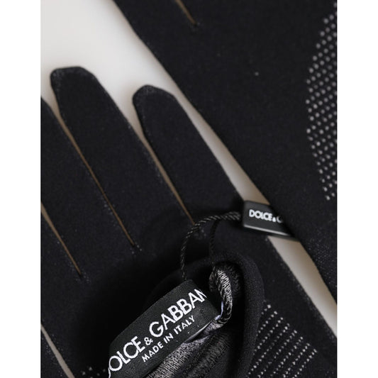 Dolce & Gabbana Black DG Logo Cotton Hands Mitten Men Gloves