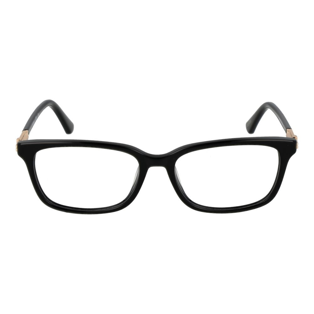 Guess Black Acetate Glasses (Frames) for women with full-rim rectangular style, featuring black acetate frame and demo lenses.