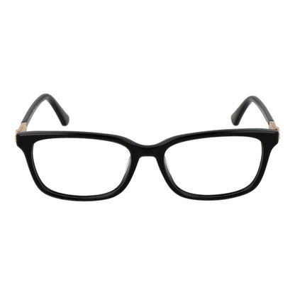 Guess Black Acetate Glasses (Frames) for women with full-rim rectangular style, featuring black acetate frame and demo lenses.