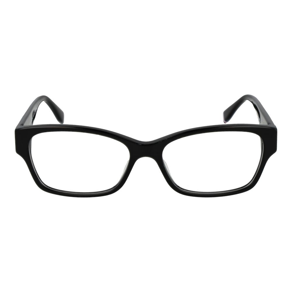 Tommy Hilfiger Black Acetate Glasses (Frames) for women, full-rim rectangle style, black acetate frame with demo lenses, spring hinge.