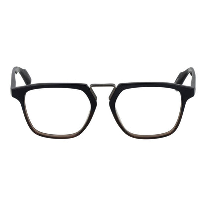 Yohji Yamamoto Black Plastic Glasses (Frames) for men, full-rim rectangle style with 53mm plastic demo lenses, black color, 145mm frame width.