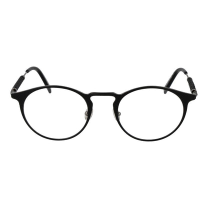 Tod's Black Metal Glasses (Frames) with black full-rim panto style, demo lenses, and metal frame for men.