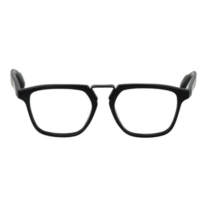 Yohji Yamamoto Black Plastic Glasses (Frames) for men with full-rim rectangle design, demo lenses, and soft case included.
