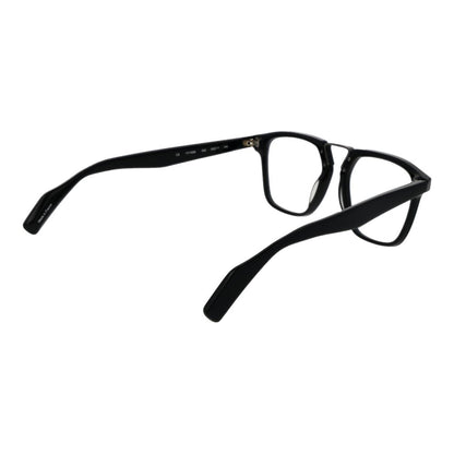 Yohji Yamamoto Black Plastic Glasses (Frames) with full-rim rectangle style, demo lenses, and branded soft case included.