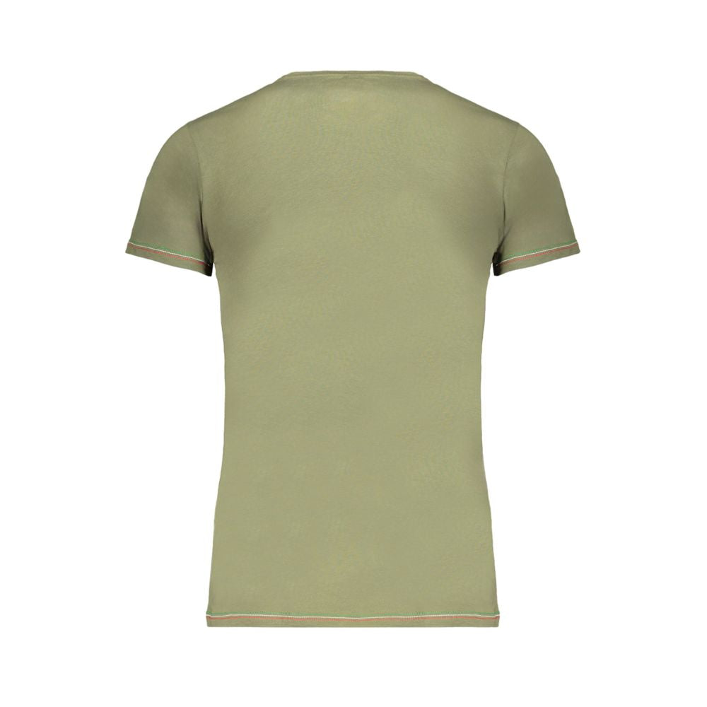 Back view of Aeronautica Militare Green Cotton T-Shirt with short sleeves and crew neck.