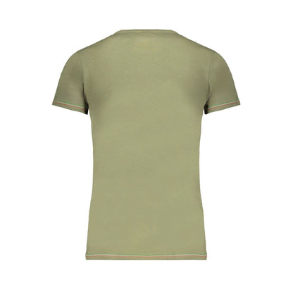 Back view of Aeronautica Militare Green Cotton T-Shirt with short sleeves and crew neck.