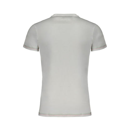 Back view of Aeronautica Militare White Cotton T-Shirt with contrast details and short sleeves.