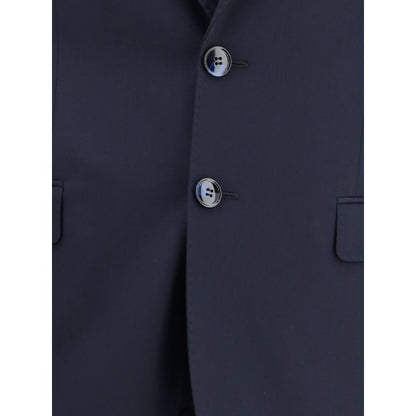 Giorgio Armani Blue Fleece Wool Two-Piece Suit