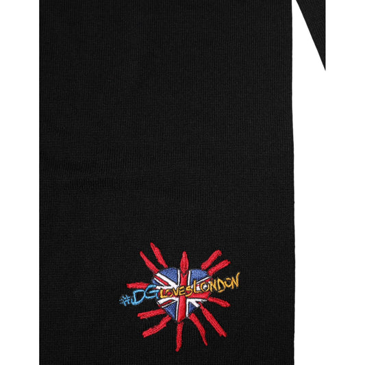 Dolce & Gabbana Blue Wool DG Loves London Neck Wrap Scarf