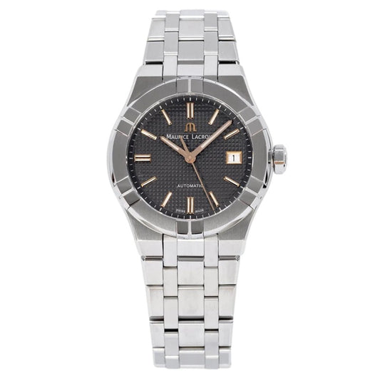 MAURICE LACROIX MOD. AIKON AUTOMATIC wristwatch with stainless steel case and bracelet, sapphire dial, 39 mm, water resistant to 20 ATM.
