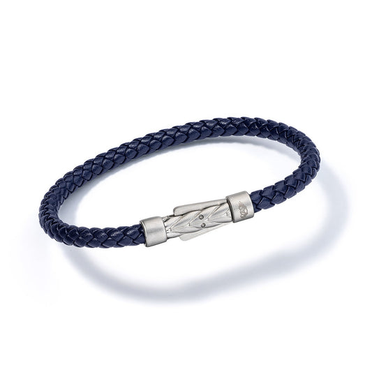 AN JEWELS JEWELRY Mod. AA.P256SSBL.M elegant braided bracelet with sleek metallic clasp