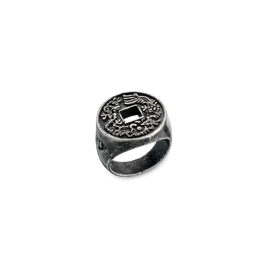 AN JEWELS JEWELRY Mod. AA.R03A-12 bold circular design ring with engraved details