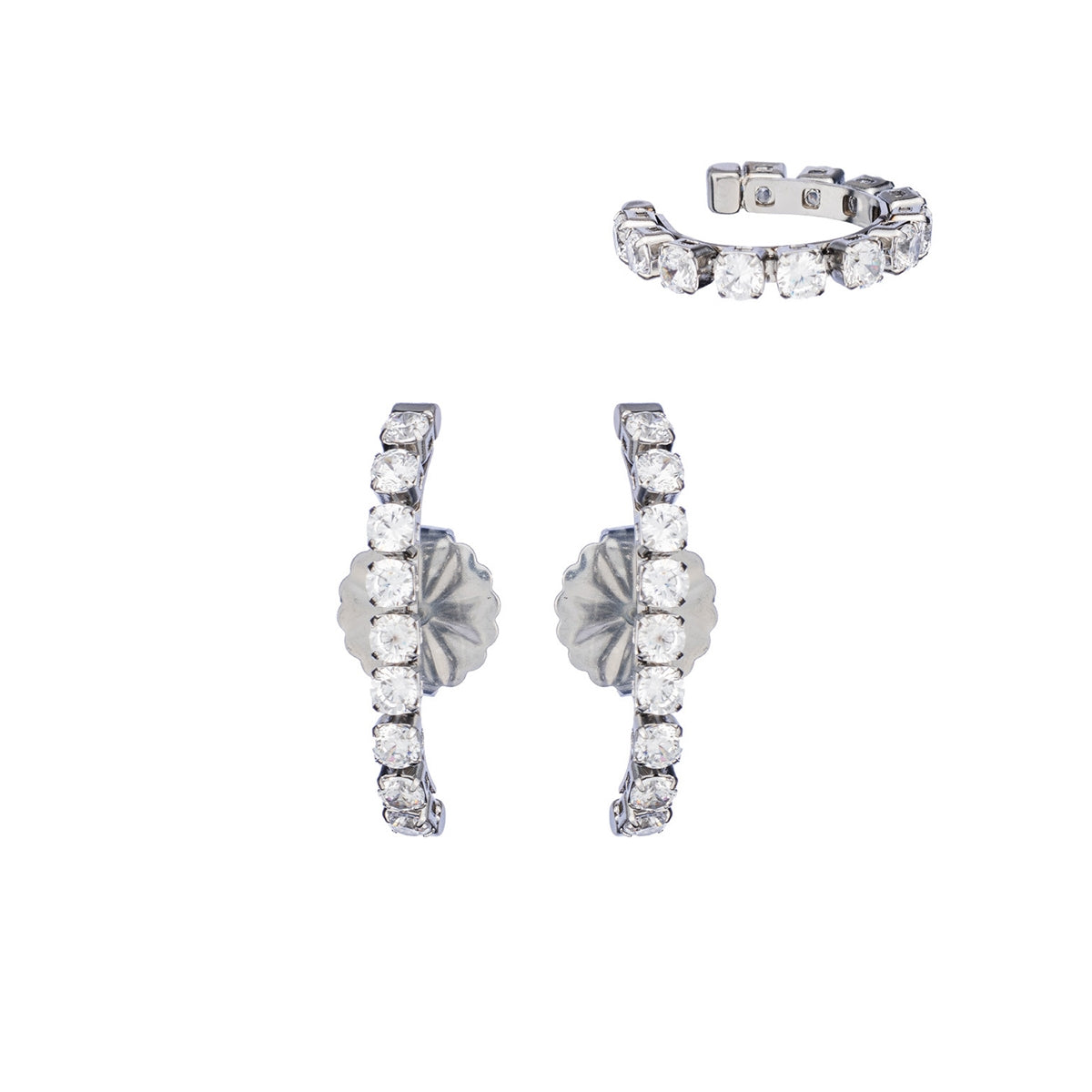 AN JEWELS JEWELRY Mod. AB.EP016 sparkling silver earrings set with gems