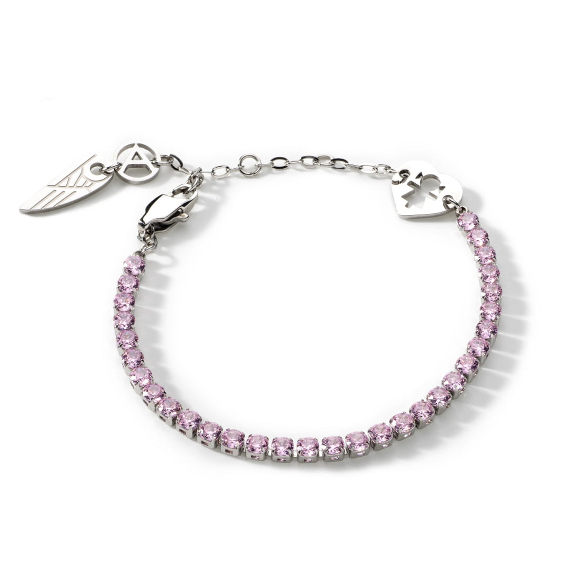 AN JEWELS JEWELRY Mod. AL.BLIYMPK bracelet with pink stones and charms