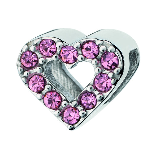 AN JEWELS JEWELRY Mod. AL.DLI02PK heart-shaped charm with pink stones