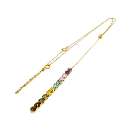 Elegant gold necklace AN JEWELS JEWELRY Mod. AL.NLIYSUM01 with multicolored gemstones designed for a sophisticated look.