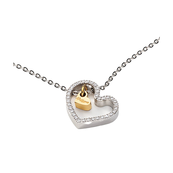 AN JEWELS JEWELRY Mod. AL.NLPA4SCZ heart-shaped necklace with gold and silver accents